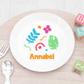 Personalised Personalised Kids Colourful Shapes Plastic Plate