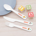 Personalised Personalised Kids Jungle Animal Cutlery Set - Plastic