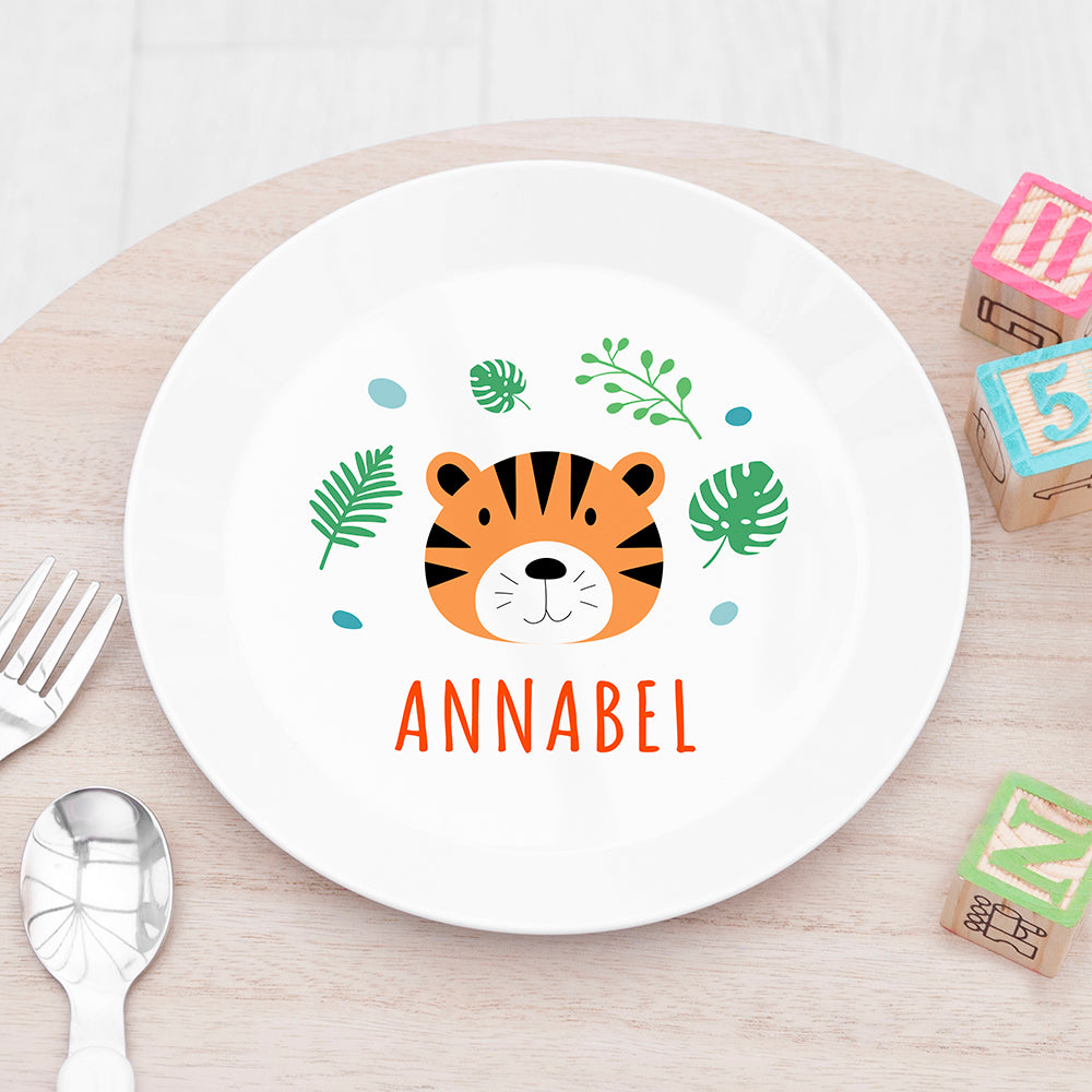 Personalised Personalised Kids Jungle Animal Plastic Plate