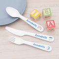Personalised Personalised Kids Pastel Sky Cutlery Set - Plastic