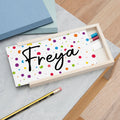 Personalised Personalised Kids Polka Dot Pencil Box
