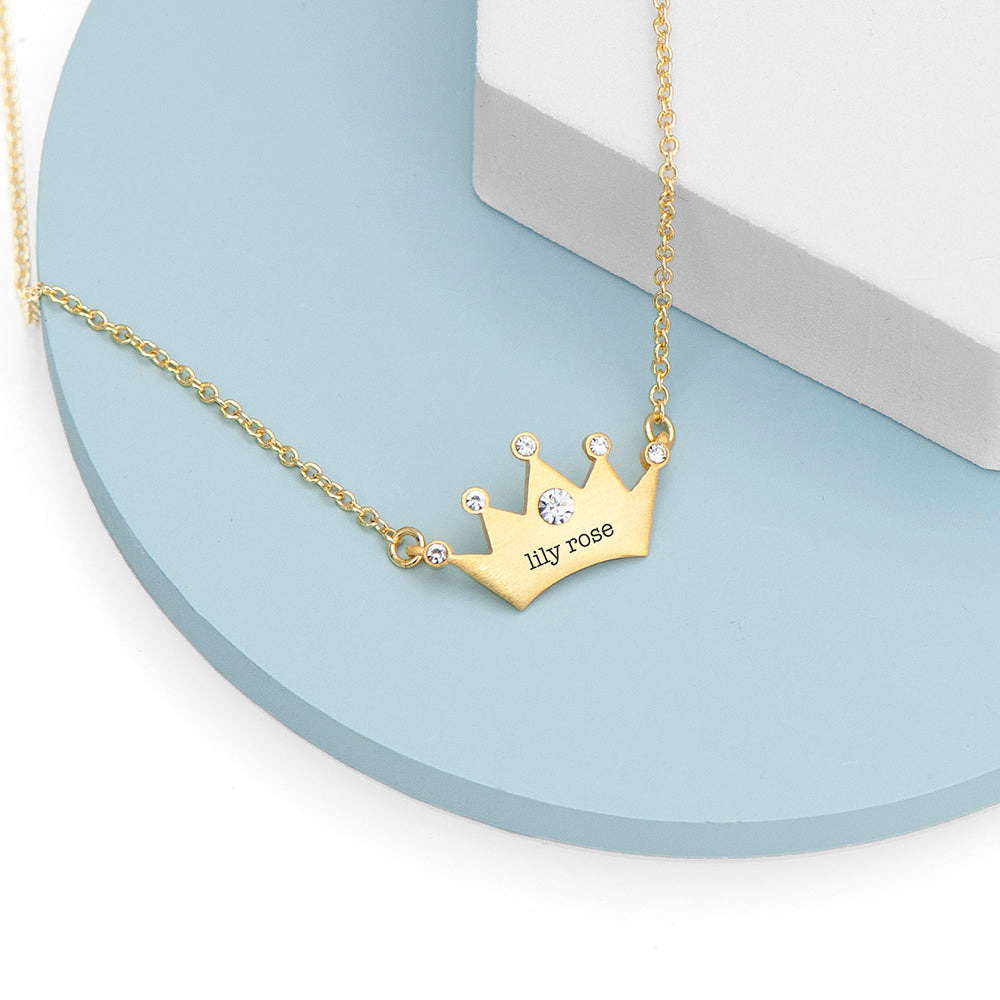 Personalised Personalised Kids Princess Crown Necklace