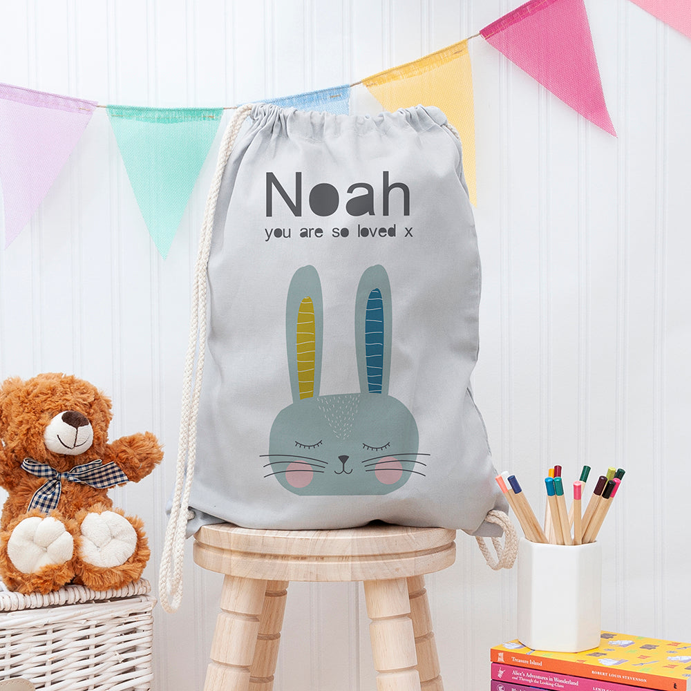 Personalised Personalised Kid's Rabbit PE Kit Bag