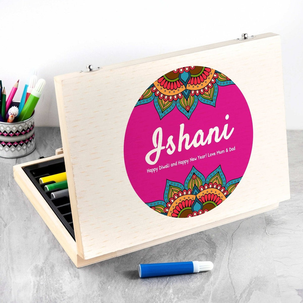Personalised Kid's Rangoli Colouring In Set