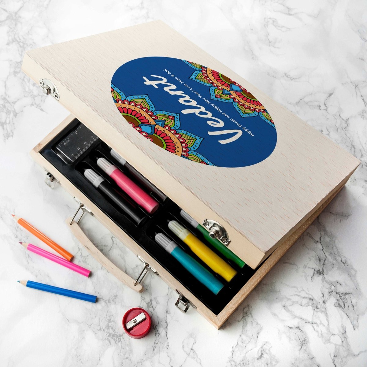 Personalised Kid's Rangoli Colouring In Set