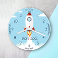Personalised Personalised Kids Rocket Glass Clock