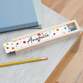 Personalised Personalised Kids Slim Polka Dot Pencil Box