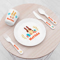 Personalised Personalised Kids Spring Bunny Plastic Dining Set