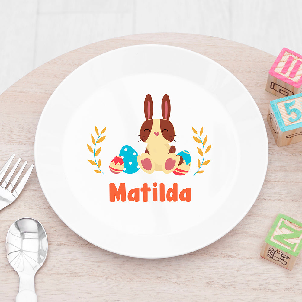 Personalised Personalised Kids Spring Bunny Plastic Plate