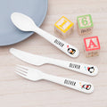 Personalised Personalised Kids Winter Penguin Cutlery Set - Plastic