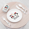 Personalised Personalised Kids Winter Penguin Plastic Dining Set