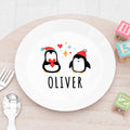 Personalised Personalised Kids Winter Penguin Plastic Plate