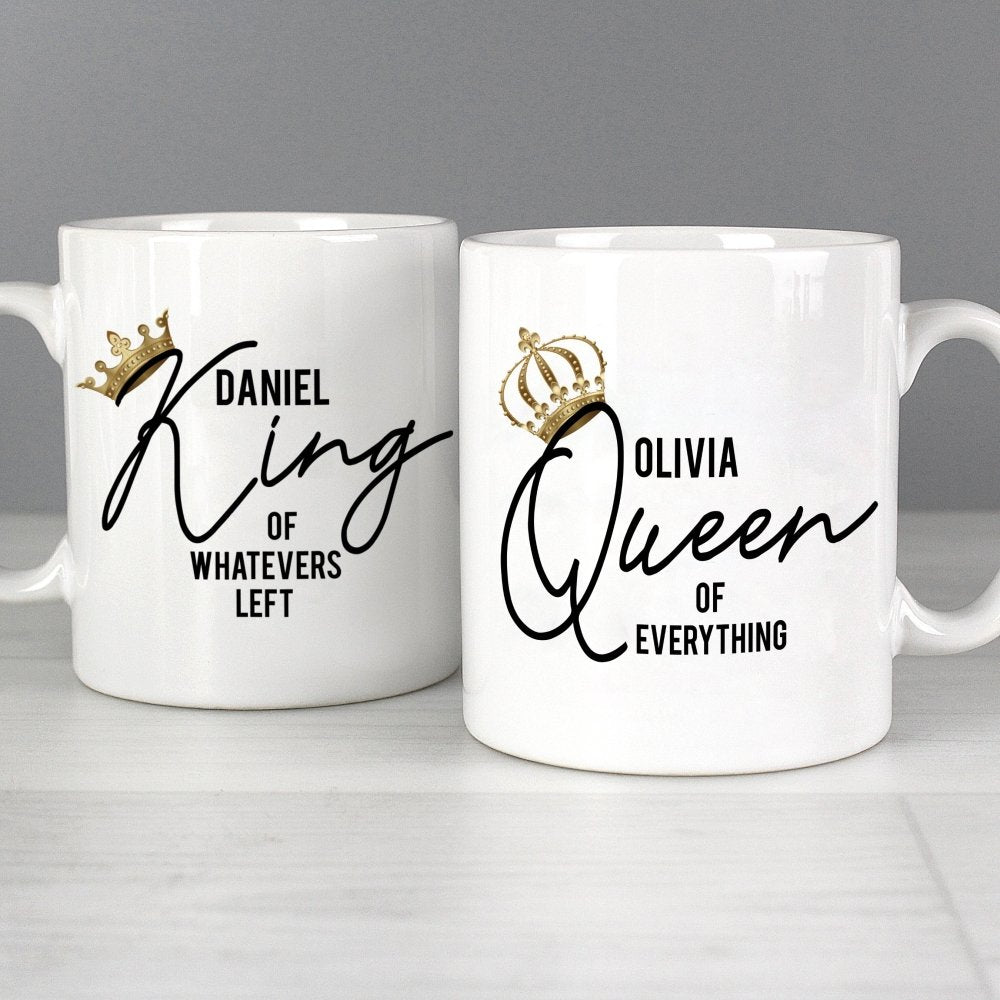 Personalised King And Queen Of Everything Mug Set