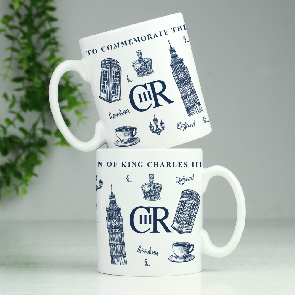Personalised King Charles Iii British Icons Coronation Commemorative Mug