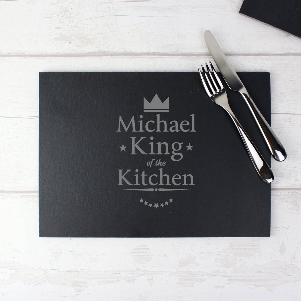 Personalised King Of The Kitchen Slate Placemat