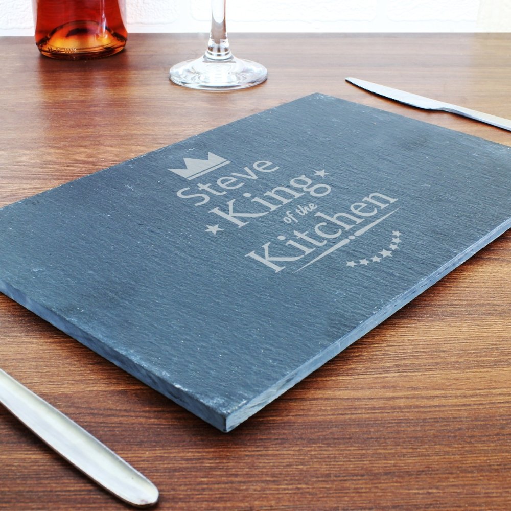 Personalised King Of The Kitchen Slate Placemat
