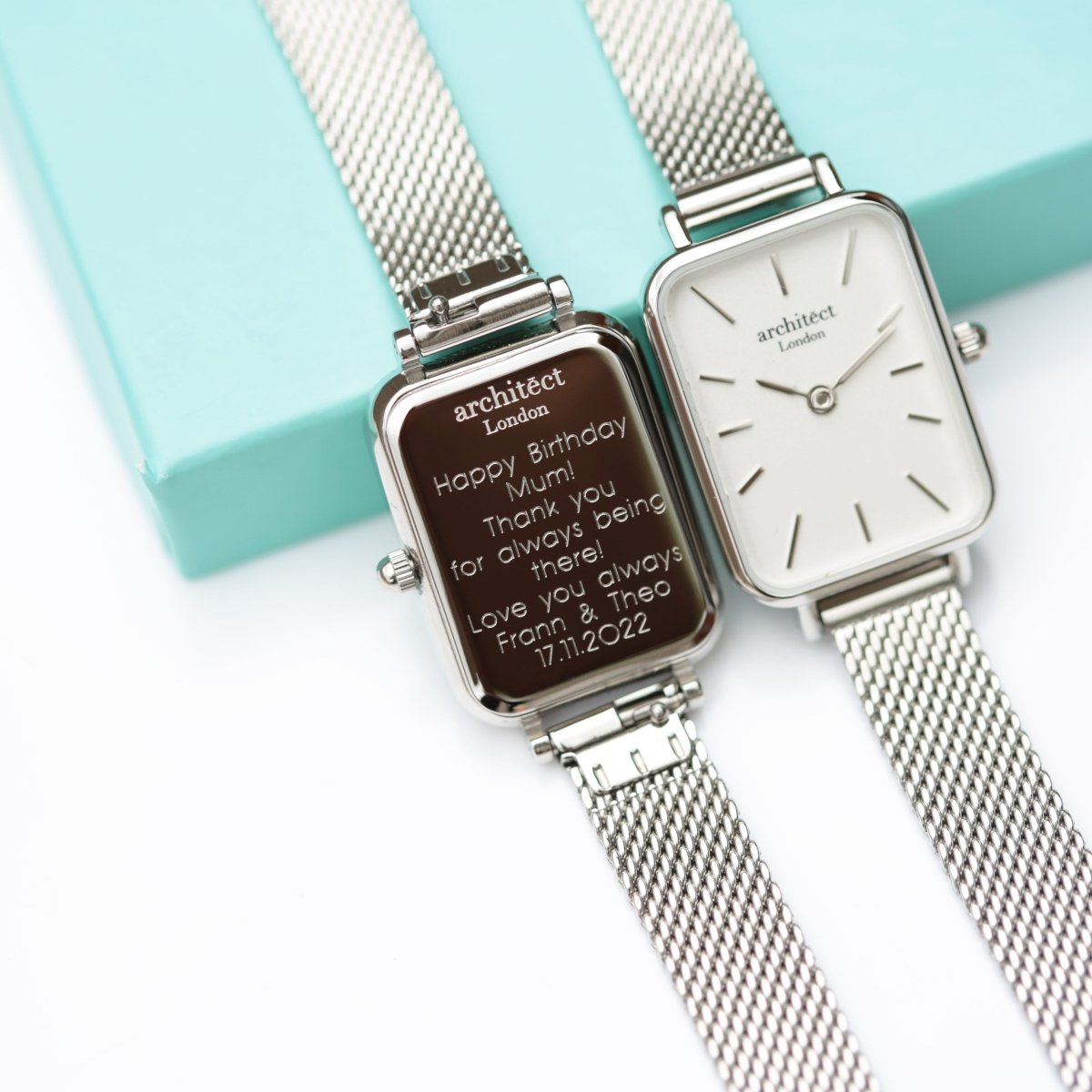 Personalised Ladies Architect Lille Cloud Silver Watch - Modern Font Engraved