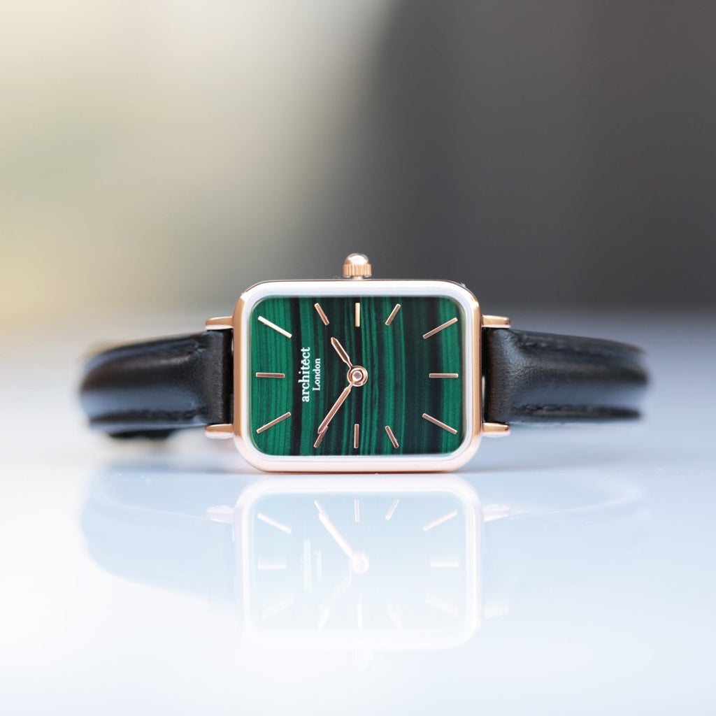 Personalised Ladies Architect Lille Pine Green Watch - Modern Font Engraved