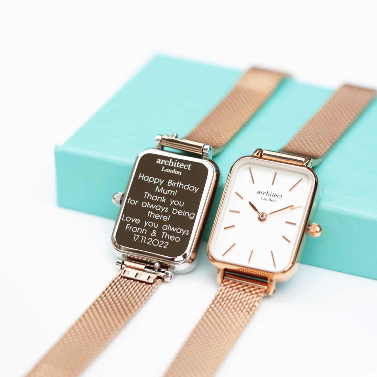 Personalised Ladies Architect Lille Rose Gold Watch - Modern Font Engraved