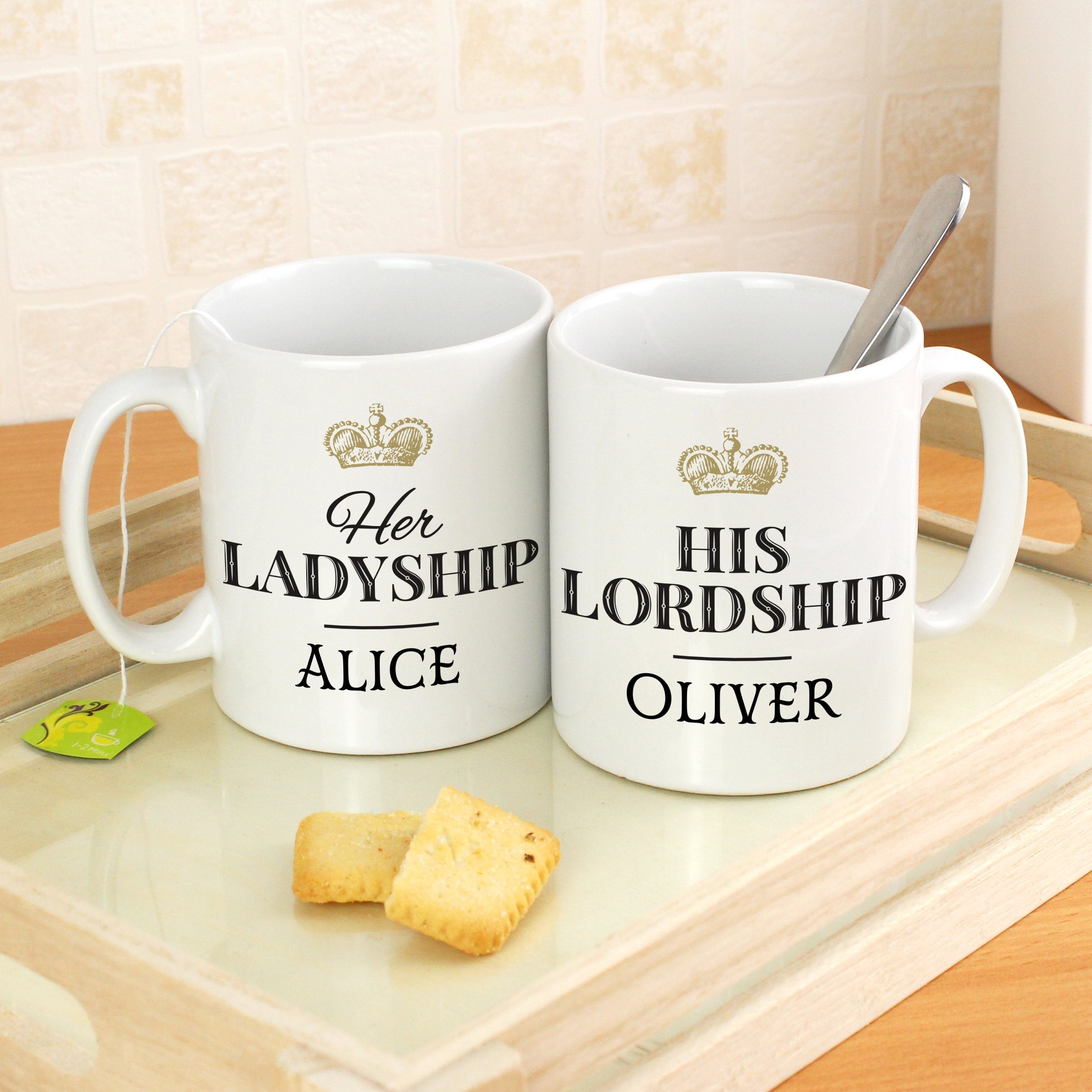 Personalised Ladyship And Lordship Mug Set