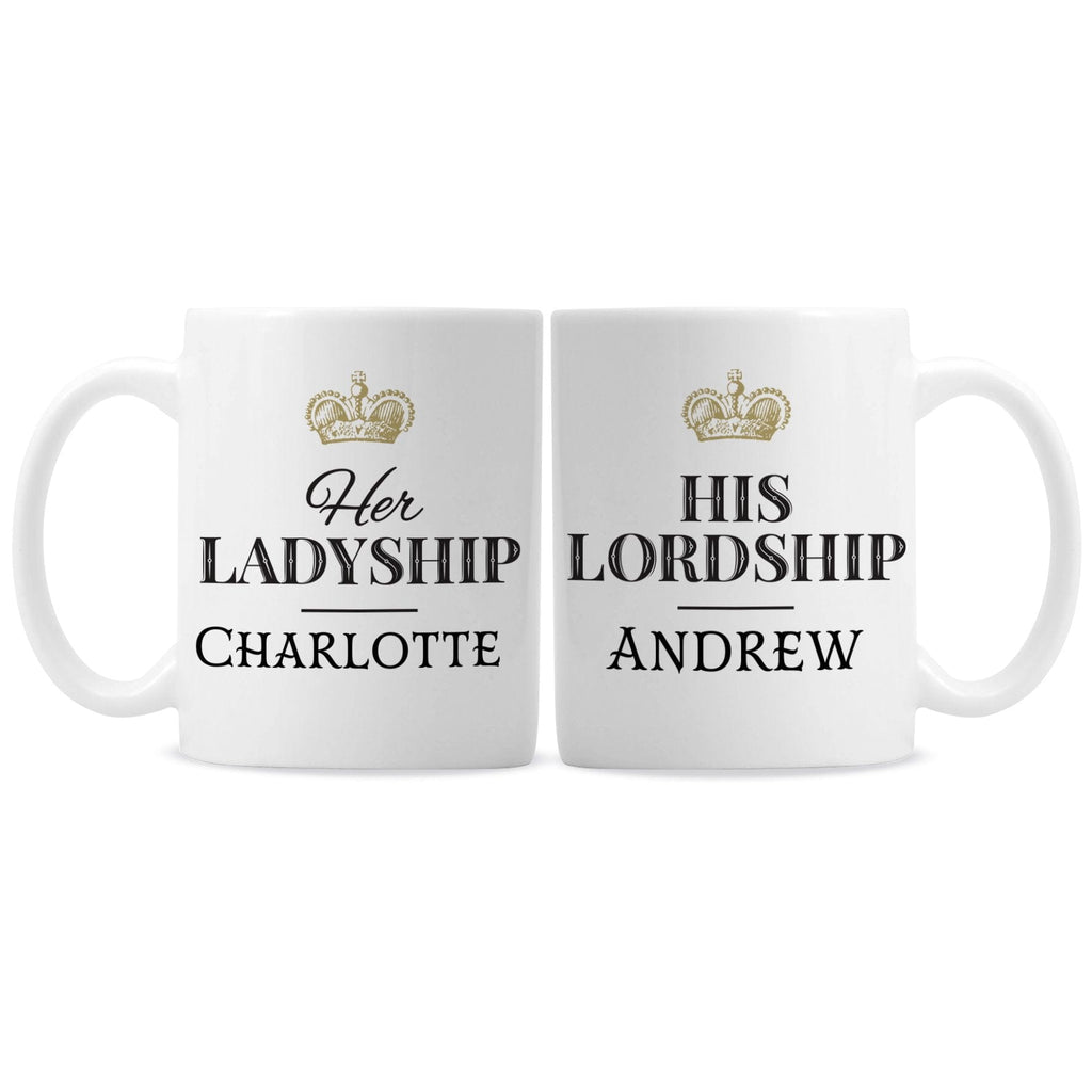 Personalised Ladyship And Lordship Mug Set