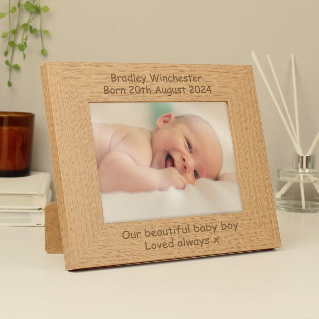 Personalised Landscape 7x5 Inch Landscape Wooden Photo Frame