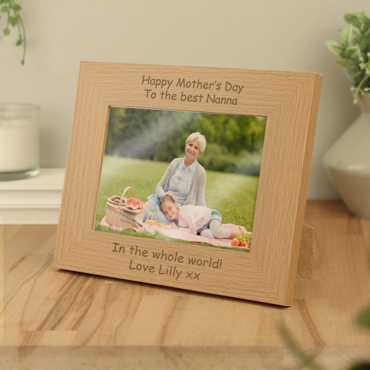 Personalised Landscape 7x5 Inch Landscape Wooden Photo Frame