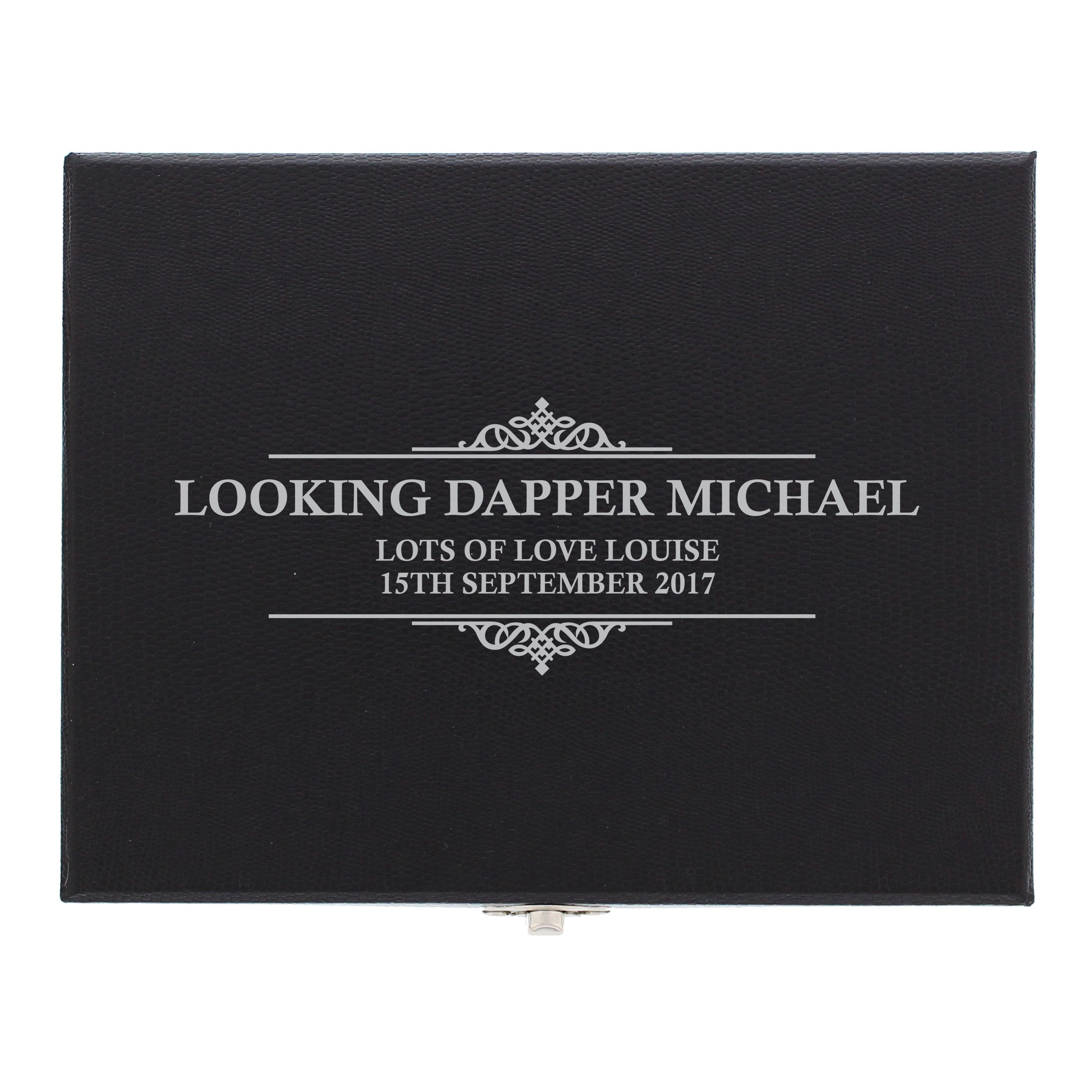 Personalised Large Cufflink Compartment Box