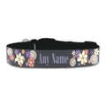 Personalised Large Dog Collar with Floral Background
