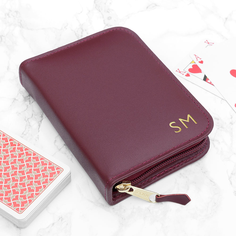 Personalised Personalised Leather Double Playing Card Case