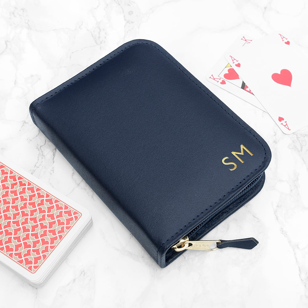 Personalised Personalised Leather Double Playing Card Case