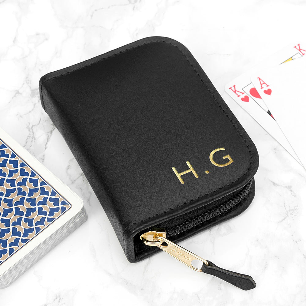 Personalised Personalised Leather Playing Card Case