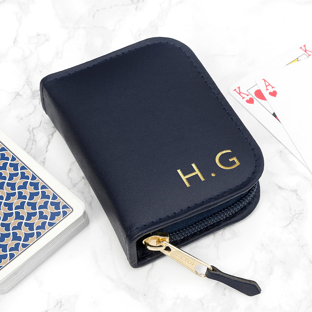 Personalised Personalised Leather Playing Card Case