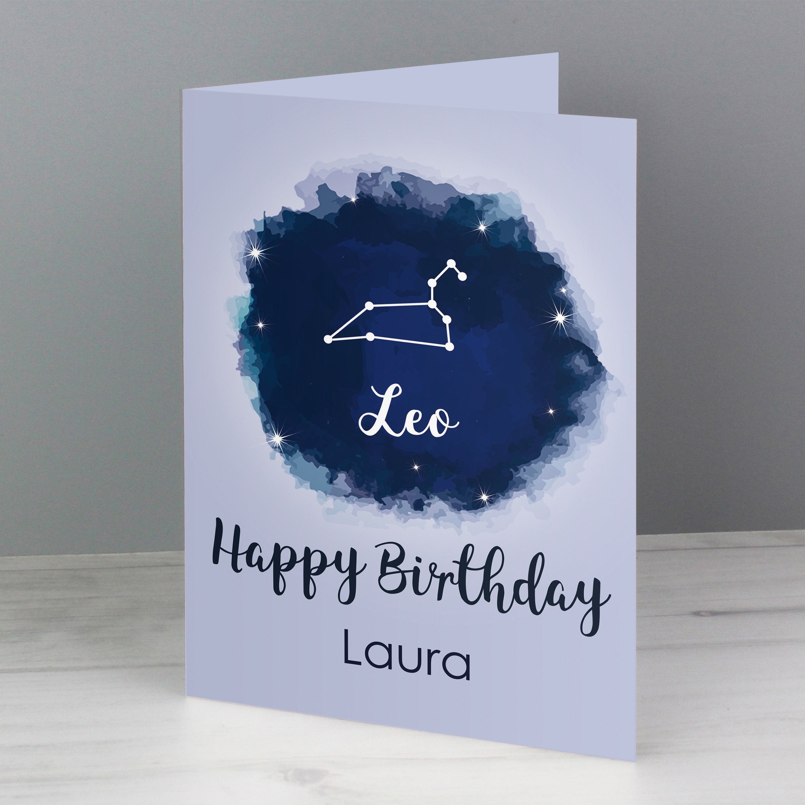 Personalised Leo Zodiac Star Sign Card (July 23rd - August 22nd)