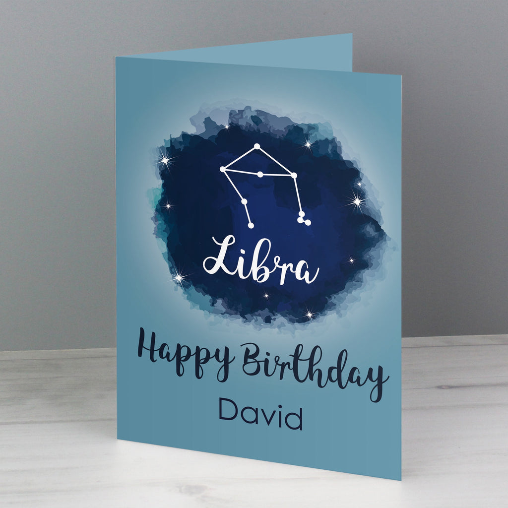 Personalised Libra Zodiac Star Sign Card (September 23rd - October 22nd)