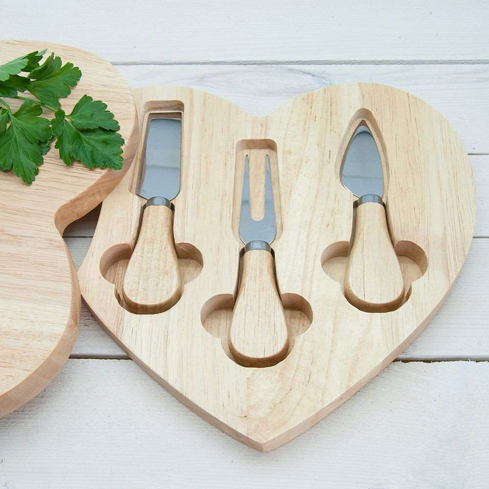 Personalised 'Like A Mouse Loves Cheese' Romantic Heart Cheese Board