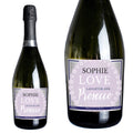 Personalised Lilac Lace Bottle Of Prosecco