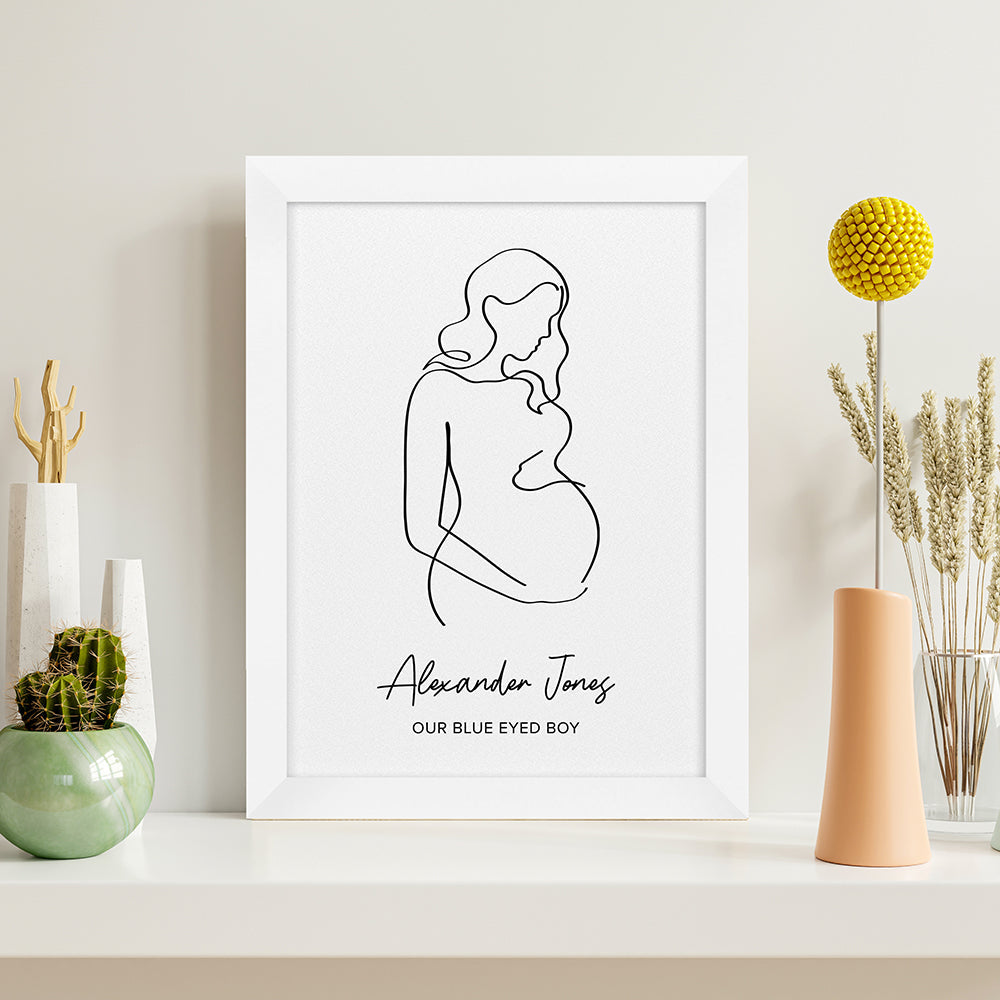 Personalised Personalised Line Art Mum to Be Print