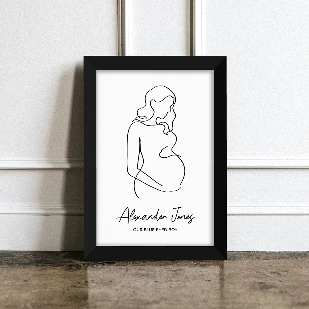 Personalised Personalised Line Art Mum to Be Print