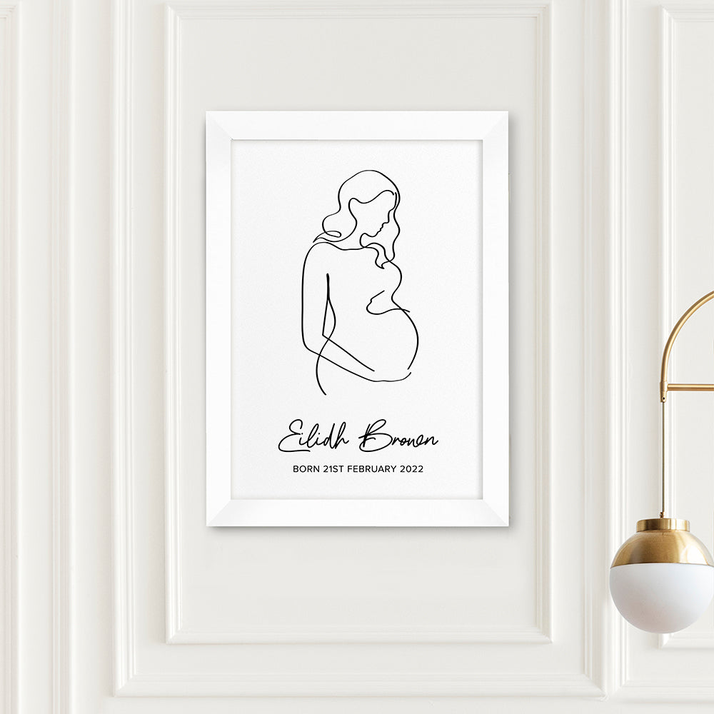 Personalised Personalised Line Art Mum to Be Print