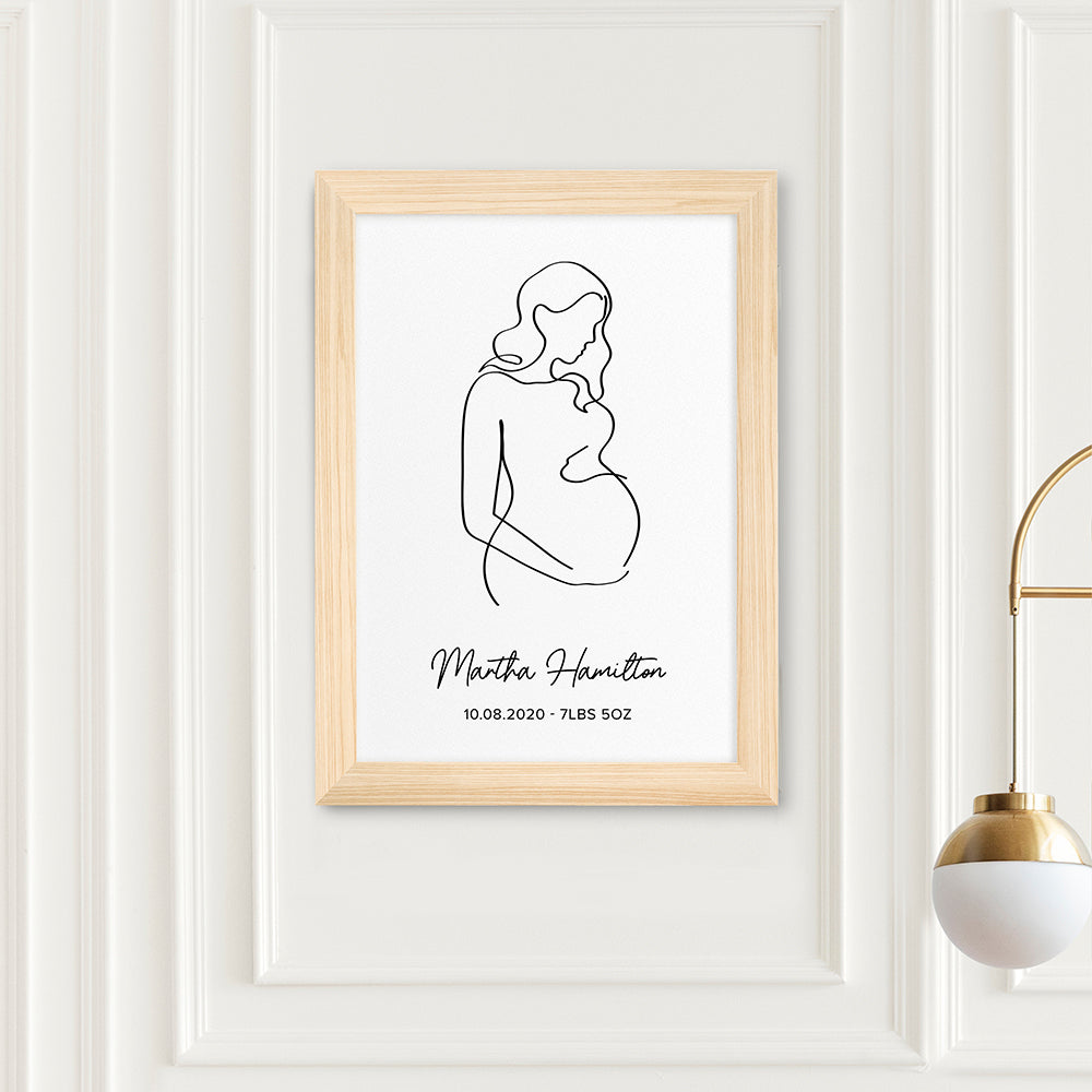 Personalised Personalised Line Art Mum to Be Print