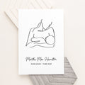 Personalised Personalised Line Art New Mum and Baby Feeding Print