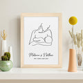 Personalised Personalised Line Art New Mum and Baby Feeding Print