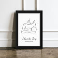 Personalised Personalised Line Art New Mum and Baby Feeding Print