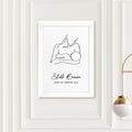 Personalised Personalised Line Art New Mum and Baby Feeding Print