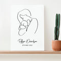 Personalised Personalised Line Art New Mum and Babys Love Print