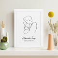 Personalised Personalised Line Art New Mum and Babys Love Print