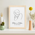 Personalised Personalised Line Art New Mum and Babys Love Print