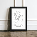 Personalised Personalised Line Art New Mum and Babys Love Print