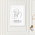 Personalised Personalised Line Art New Mum and Babys Love Print
